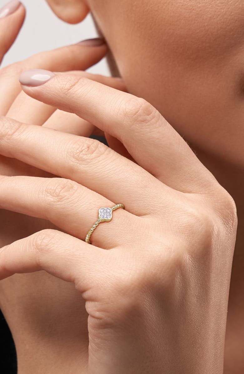 DELMAR Diamond Quatrefoil Ring - 0.04ct., Alternate, color, Gold