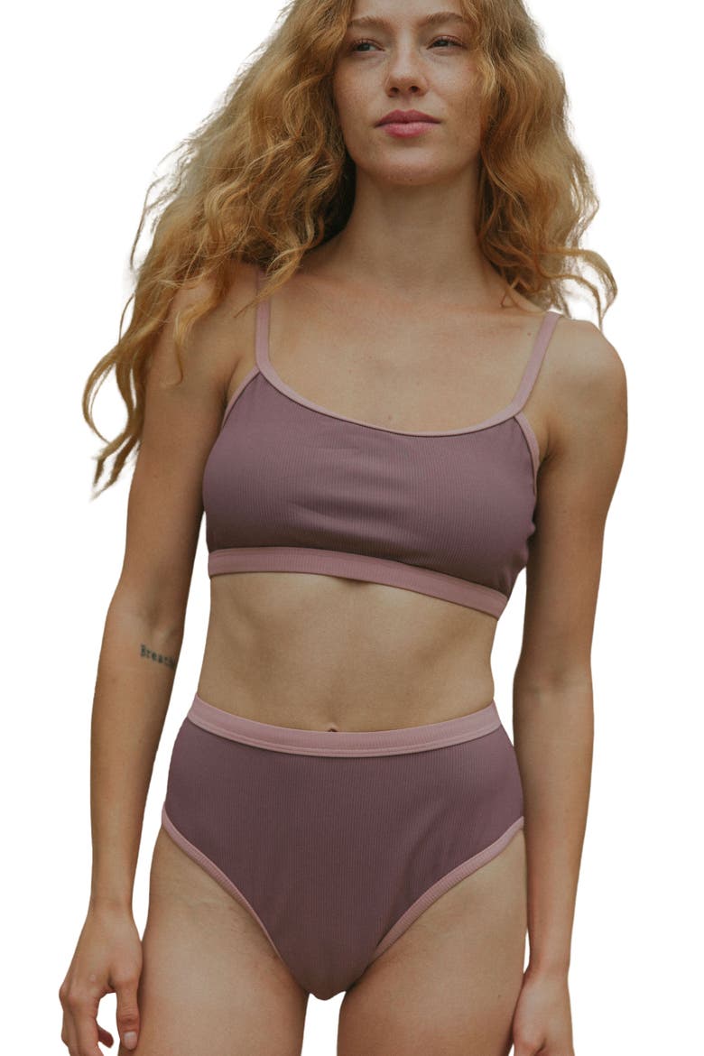 Breeze Bandeau Bikini Top, Main, color, Purple