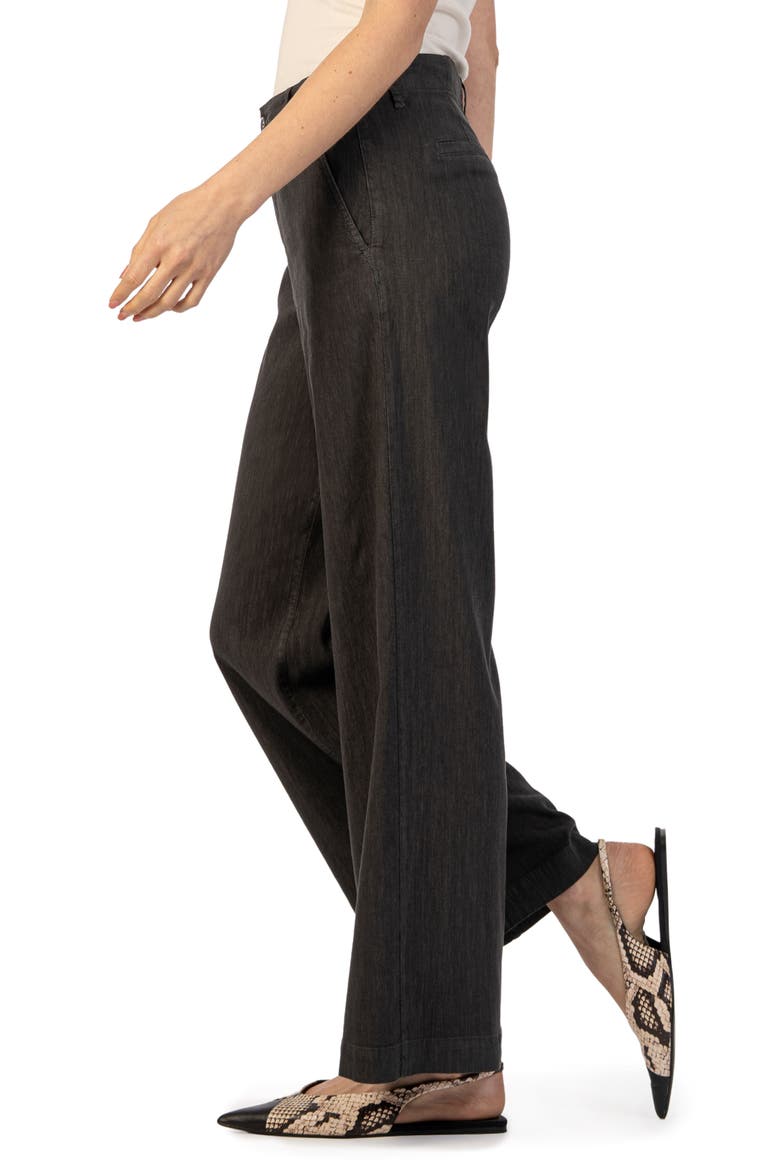 Meg High Waist Wide Leg Linen Blend Pants, Alternate, color, CHARCOAL