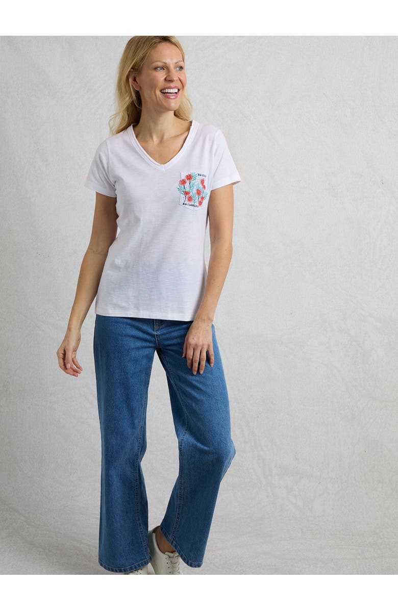 Weird Fish No Rain No Flowers Slub Pocket T-Shirt, Alternate, color, White