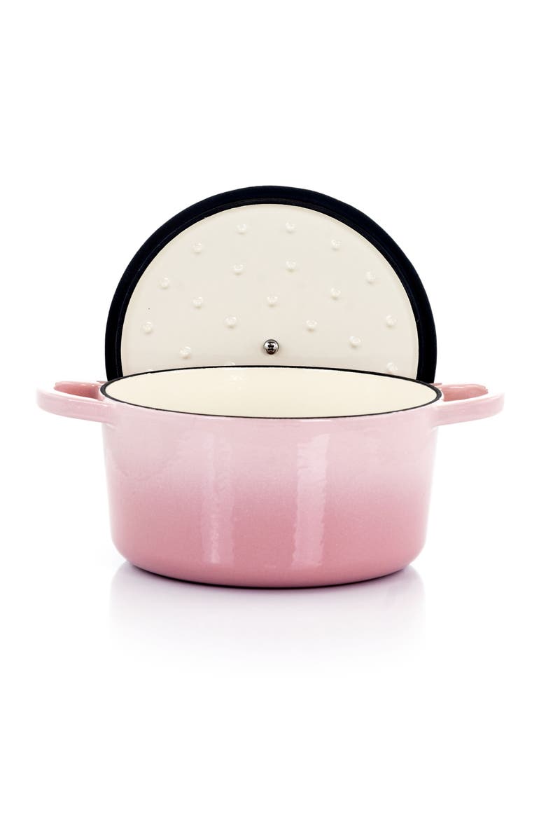 Artisan 2 Piece 3 Quarts Enamled Cast Iron Dutch Oven, Alternate, color, Blush Pink