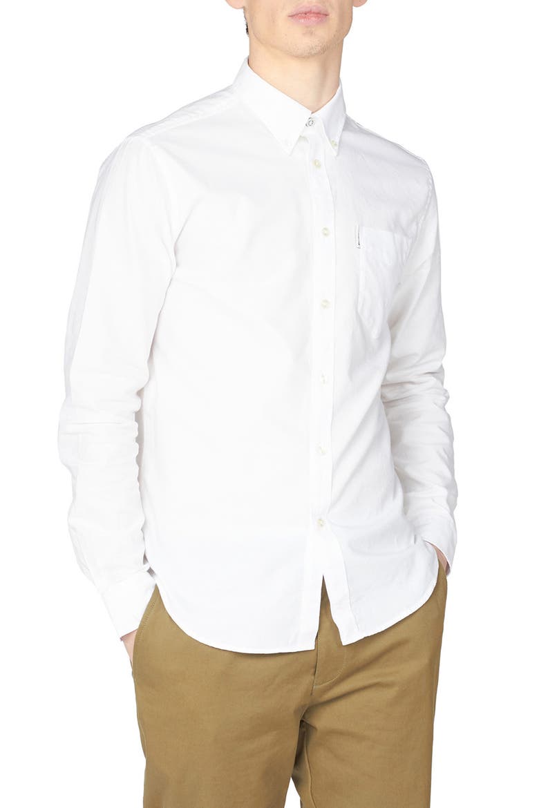 Signature Oxford Button-Down Shirt, Main, color, WHITE