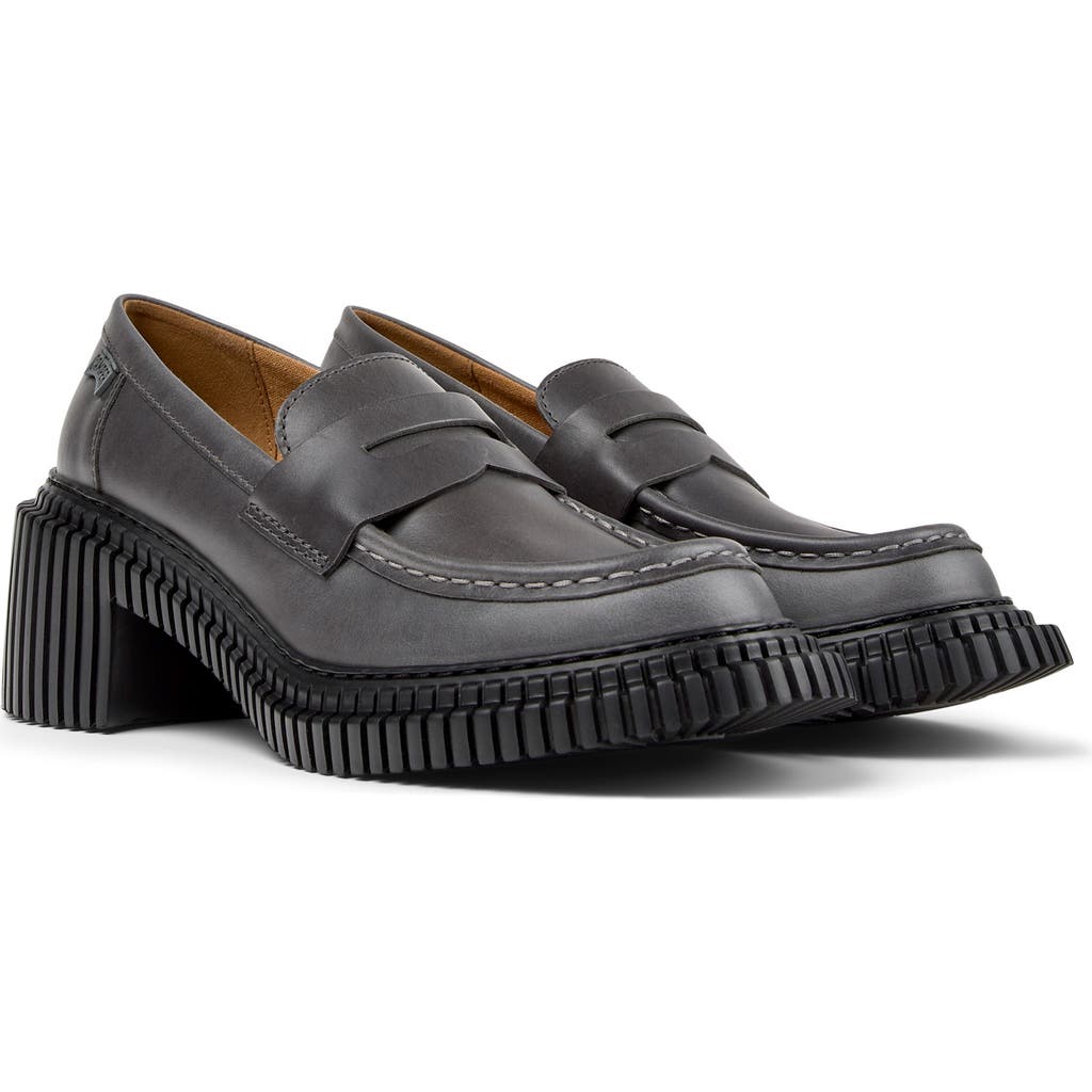 Camper Pix London Penny Leather Loafers In Animal Print