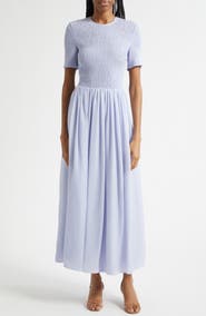 Emporio Armani Iris Techno Short Sleeve Maxi Dress