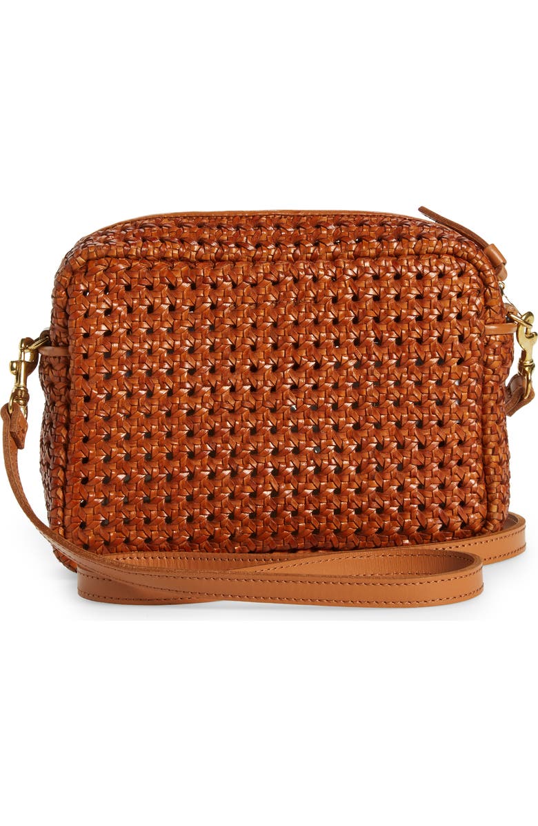 Clare V. Midi Sac Woven Leather Crossbody Bag, Alternate, color,