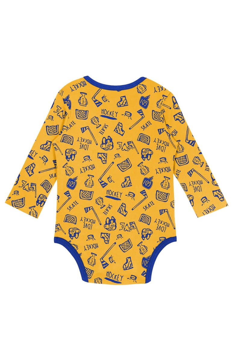 Outerstuff Infant Gold Buffalo Sabres Dynamic Defender Long Sleeve Bodysuit, Alternate, color, Gold