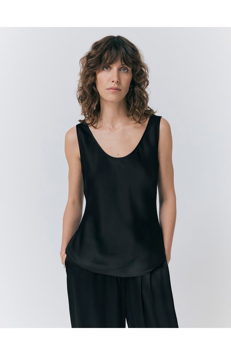 Ghost London Margot Satin Top, Alternate, color, Black