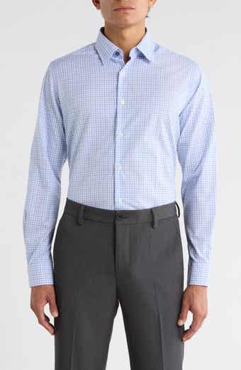 Slim Fit Plaid Stretch Cotton Dress Shirt