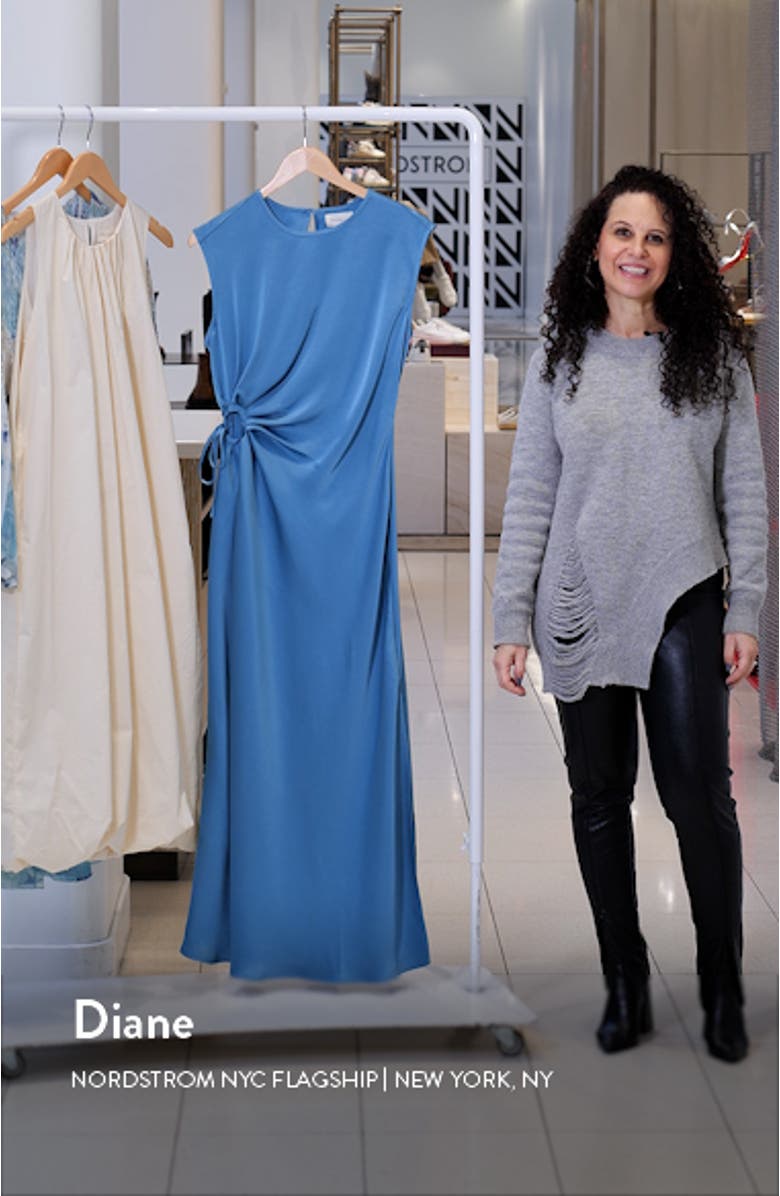 Side Ruched Satin Dress, sales video thumbnail