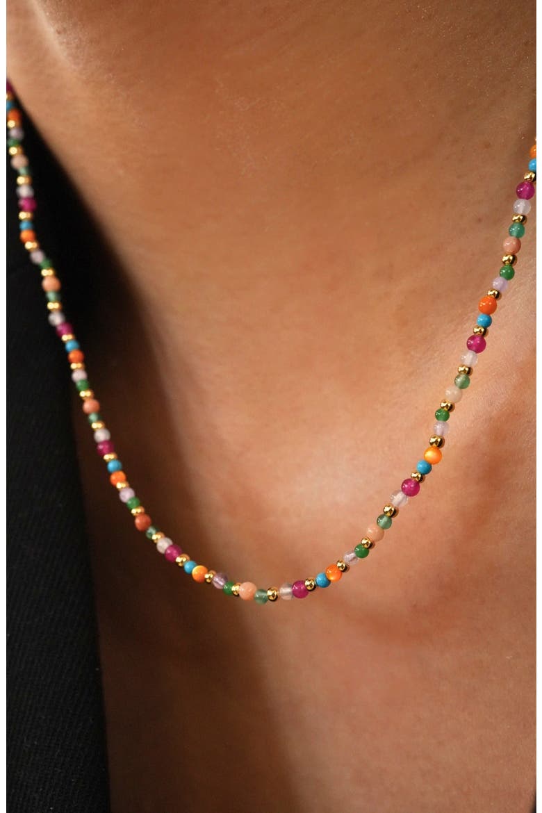 Multicolor Beaded Necklace, Alternate, color, GOLD