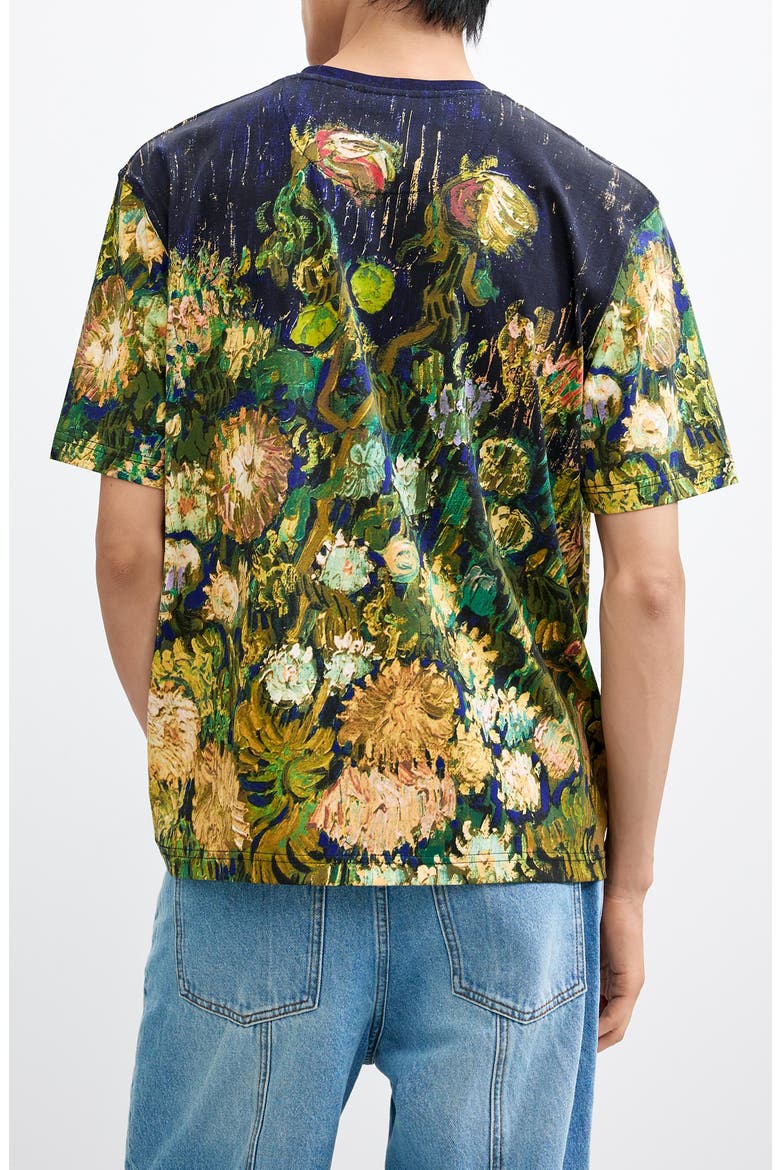 Floral Graphic T-Shirt, Main, color, DARK BLUE