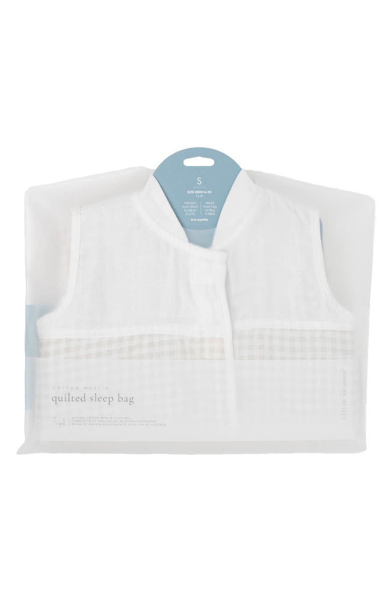 little unicorn Quilted Cotton Muslin Wearable Blanket, Alternate, color, Tan Gingham