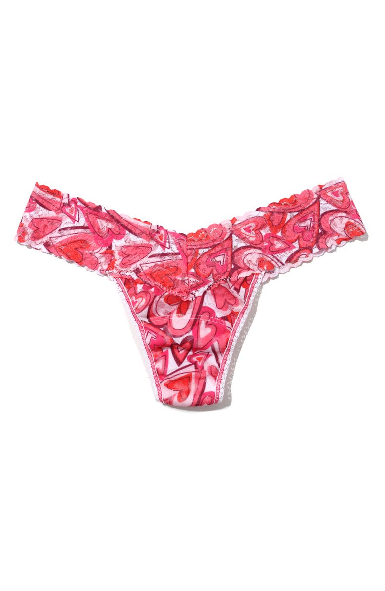 Hanky Panky Print Low Rise Thong, Main, color, Lots Of Love