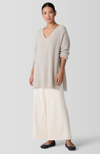 V-Neck Organic Cotton Chenille Sweater