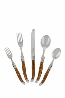 FRENCH HOME 20-Piece Laguiole Wood Grain Flatware Set