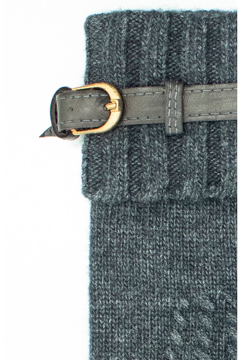 gloves with nappa belt, Alternate, color, H CHARCOAL/TEAK