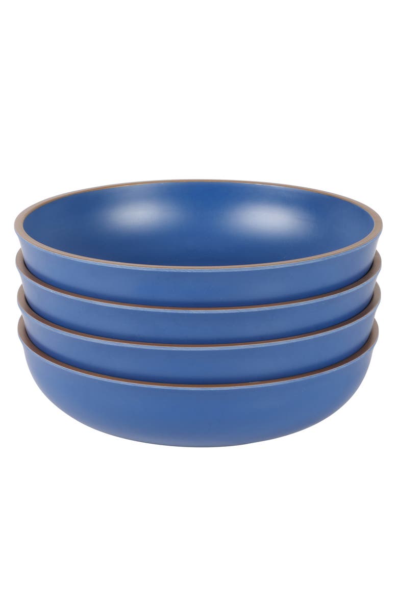 Gibson Home Rockabye 4 Piece 8.5 Inch Melamine Dinner Bowl Set, Main, color, Blue