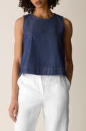 Eileen Fisher Sleeveless Denim Crop Top
