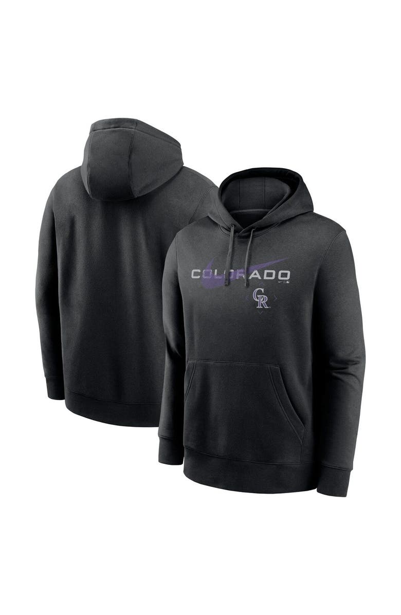 Nike Men's Nike Black Colorado Rockies Swoosh NeighborHOOD Pullover Hoodie, Main, color, Black