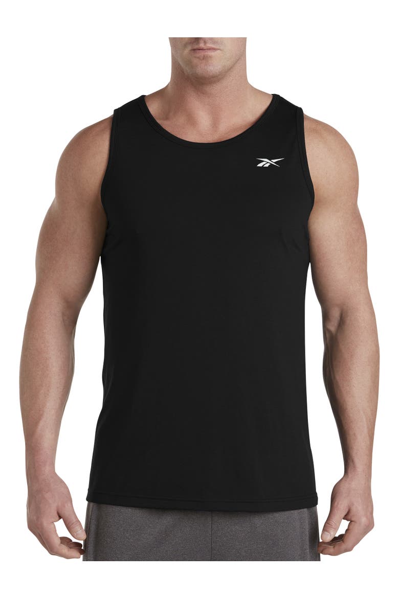 Big & Tall Performance Jersey Tech Tank Top, Main, color, BLACK