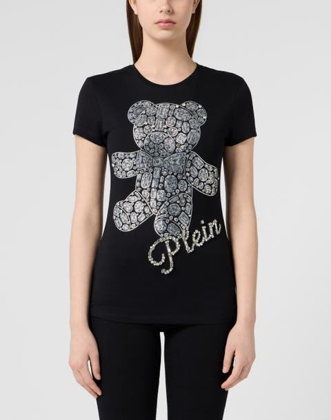 Sexy Pure Fit T-shirt Teddy Crystal Women