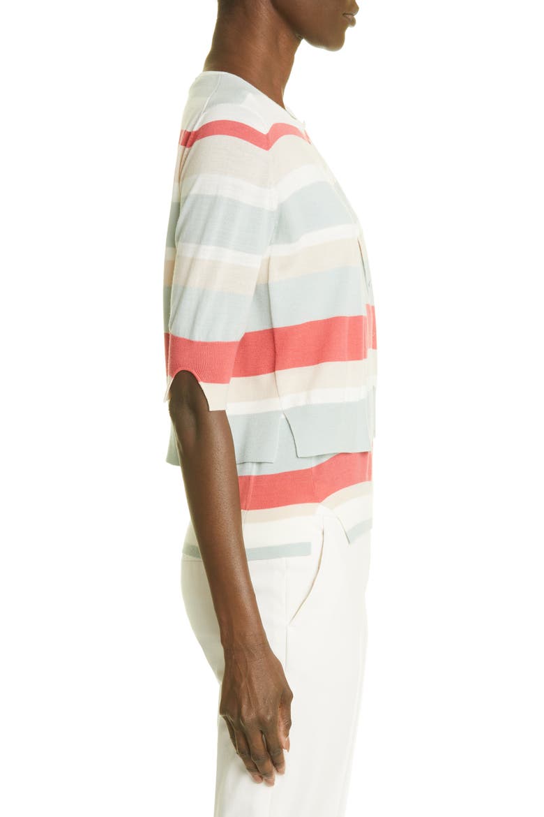 Stripe Wool Cardigan, Alternate, color, MINT-CREAM-PEACHY PINK
