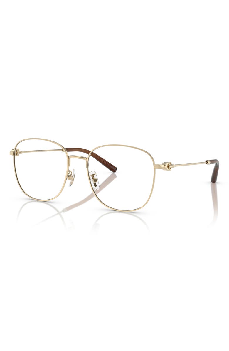 COACH 56mm Square Optical Glasses, Alternate, color, Shiny Light Gold / Demo Lens