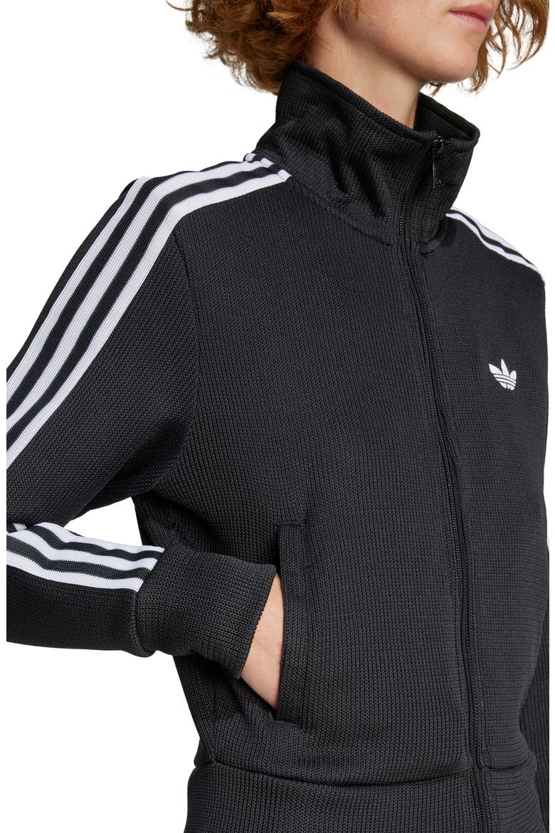 Firebird Adicolor Knit Track Jacket, Alternate, color, BLACK/ WHITE