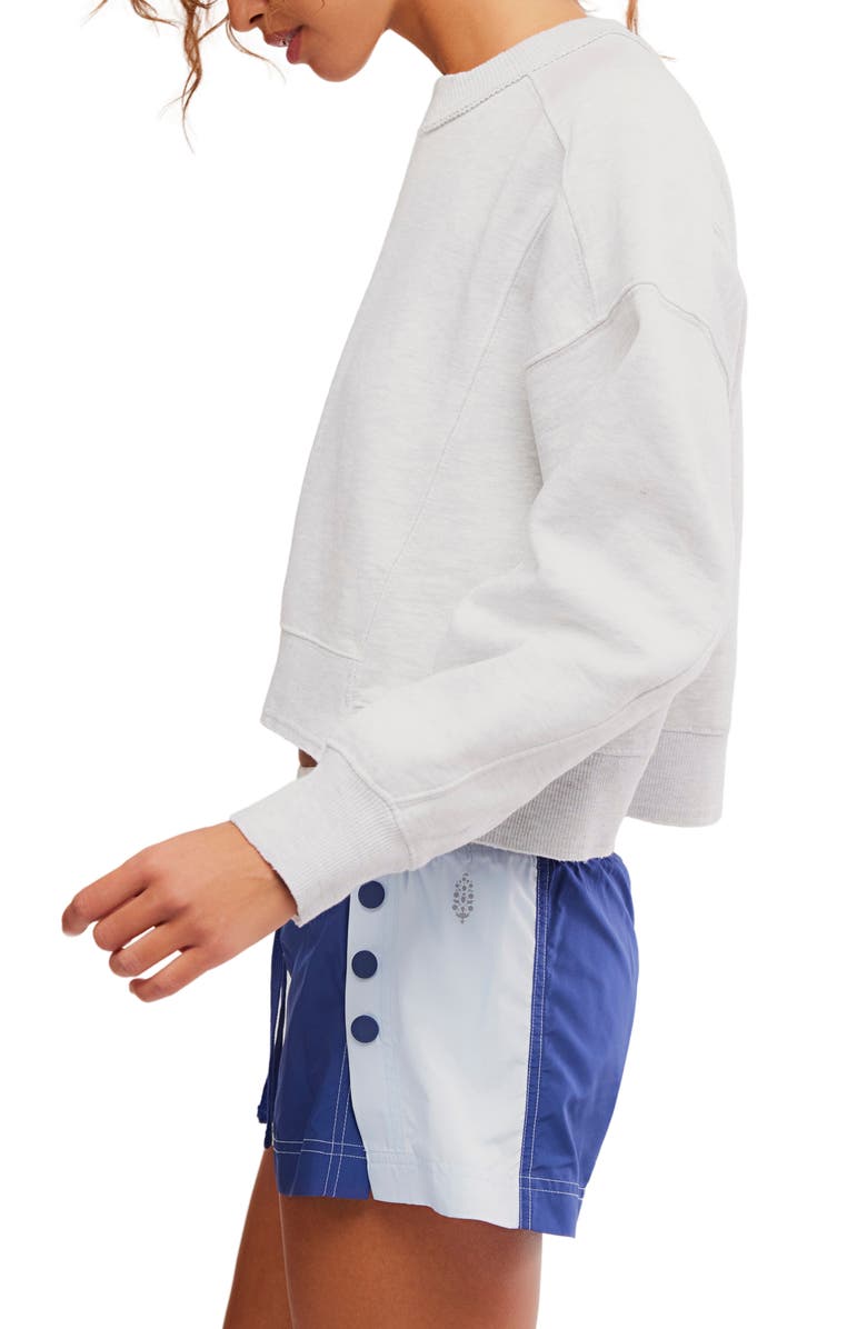 Free People Intercept Cotton Blend Sweatshirt, Alternate, color, Light Heather Grey