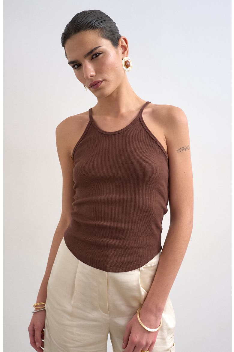 Rib Camisole, Main, color, BROWN