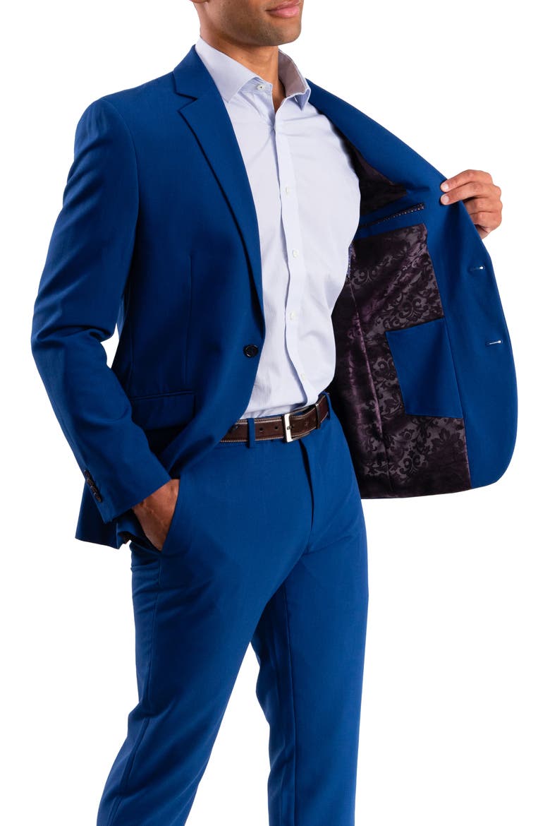 Bi-Stretch Solid 2-Piece Suit, Alternate, color, BLUE
