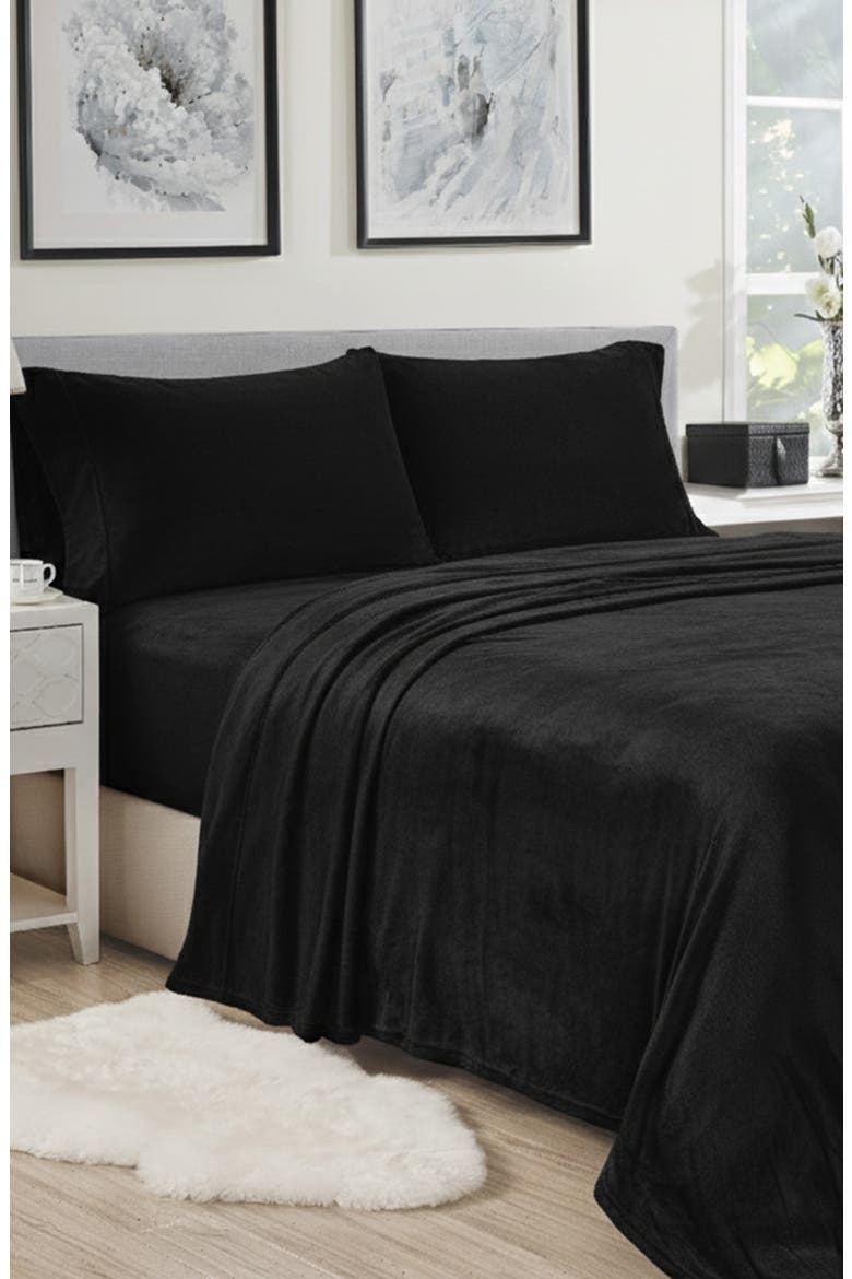 Microplush Ultra Premium Sheet Set, Alternate, color, BLACK