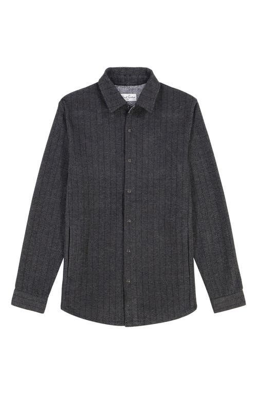 Robert Graham Wylie Herringbone Knit Shirt Jacket In Black