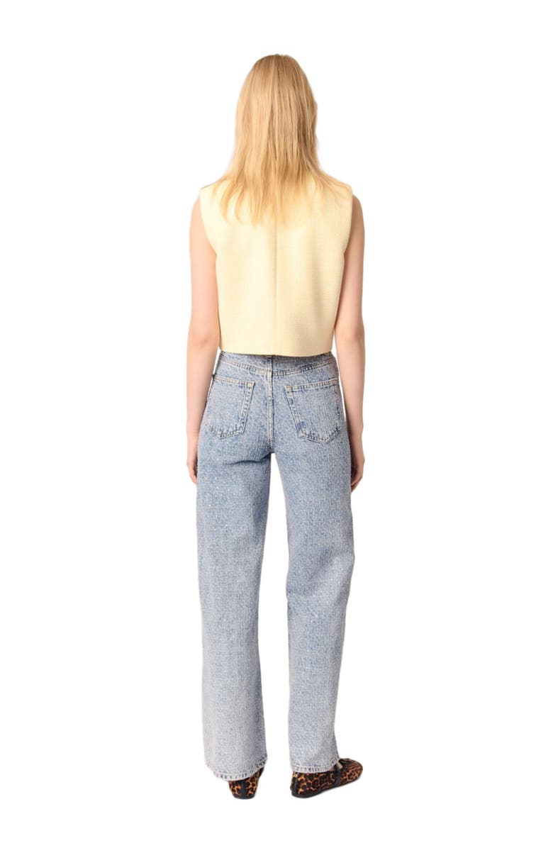 maje Rhinestone baggy jeans, Alternate, color,