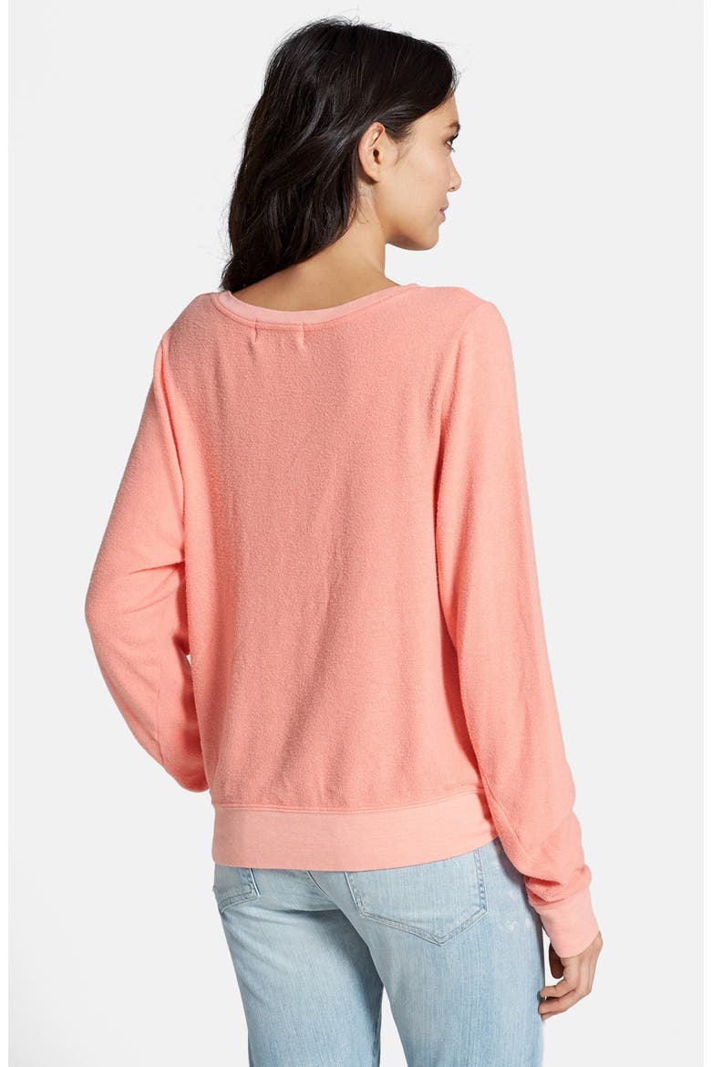 'Happy Heart Face' Sweater, Alternate, color, 70S LIPSTICK