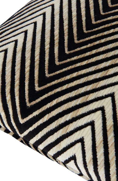 Missoni Home Ziggy 40x40 Cm Viscose Blend Zigzag Cushion In Black
