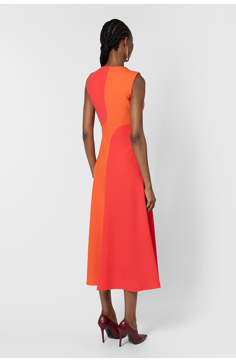 Roksanda Aras Sleevless Midi Dress, Alternate, color, Rouge / Venetian Red