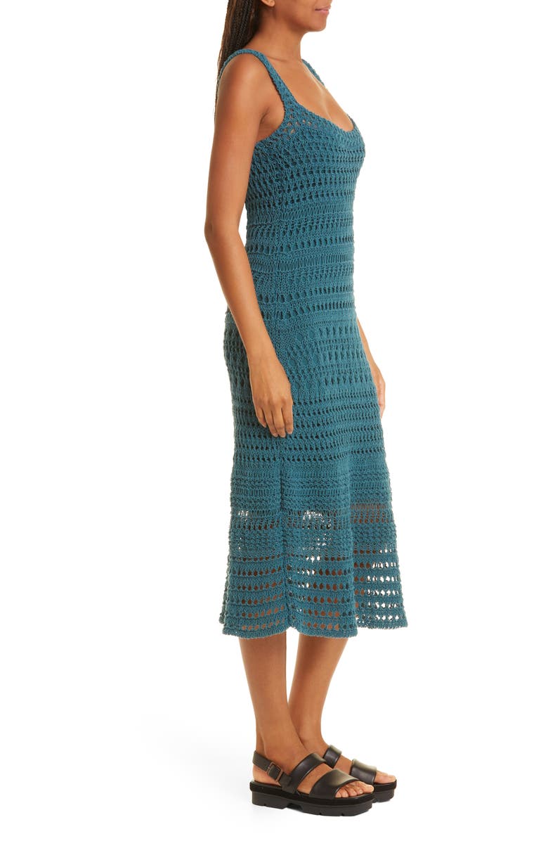 Vince Stretch Cotton Crochet Dress, Alternate, color, 