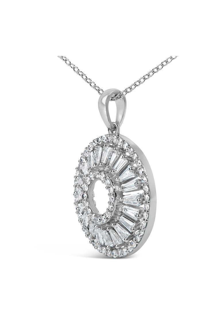 Sterling Silver 1 1/6 Cttw Diamond Openwork Medallion Pendant Necklace, Alternate, color, Silver