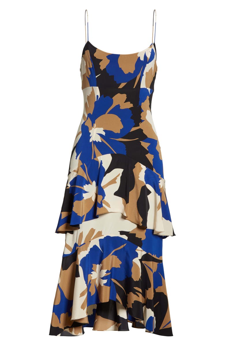 Tracy Reese Flounced Print Slipdress, Alternate, color,