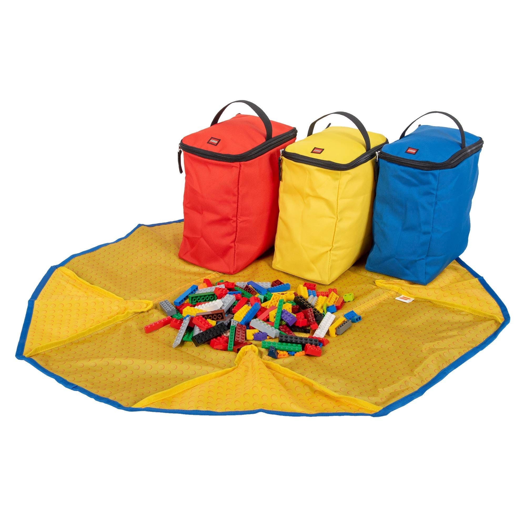 HAIKU LEGO 4-Pc Tote And Play Mat, Alternate, color, Black/Yellow/Red/Blue