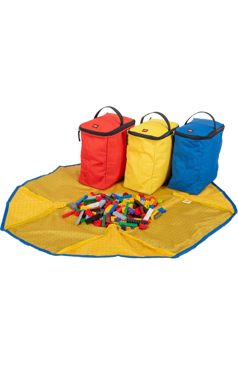HAIKU LEGO 4-Pc Tote And Play Mat, Alternate, color, Black/Yellow/Red/Blue