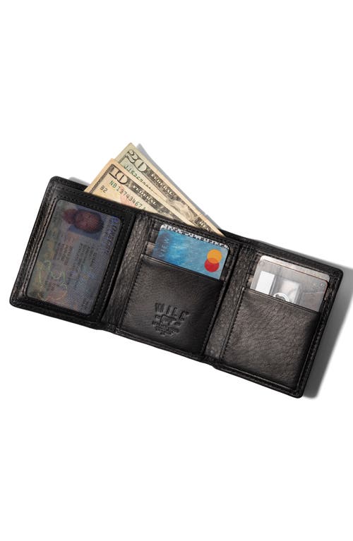 Will Leather Goods Classic Leather Trifold Wallet In Black