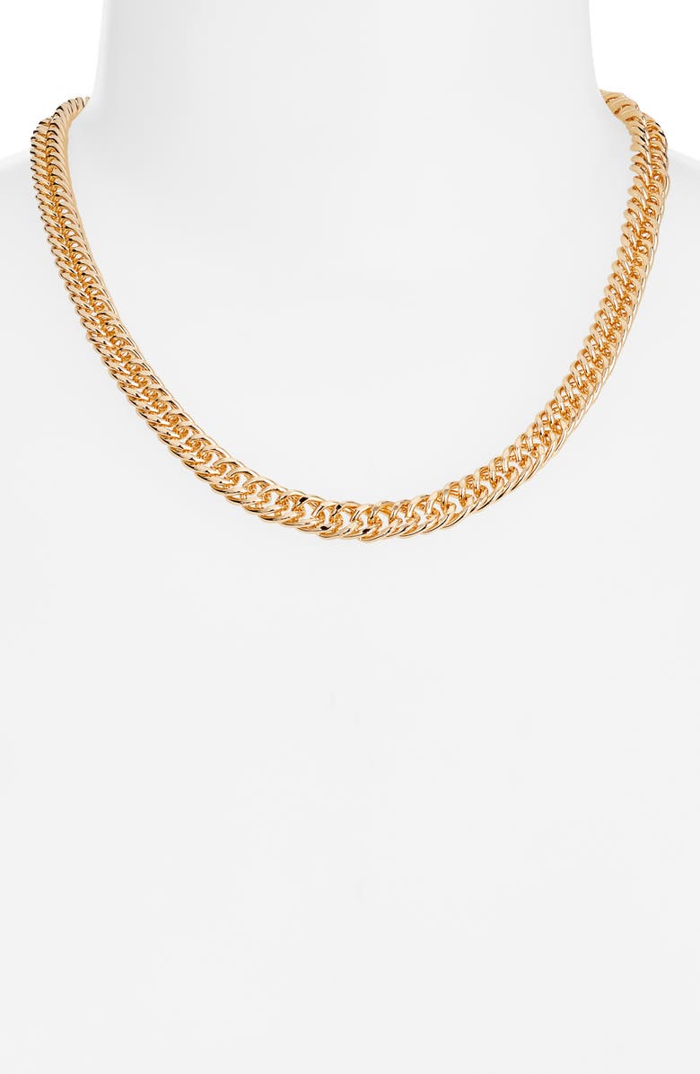 Open Edit Curb Chain Necklace, Alternate, color, Gold