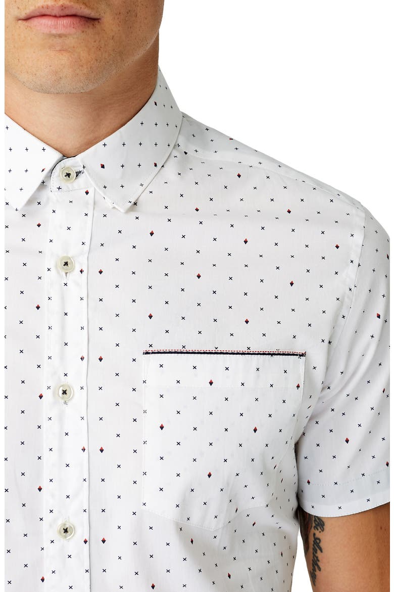Vision Quest Slim Fit Cotton Shirt, Alternate, color, OFF WHITE