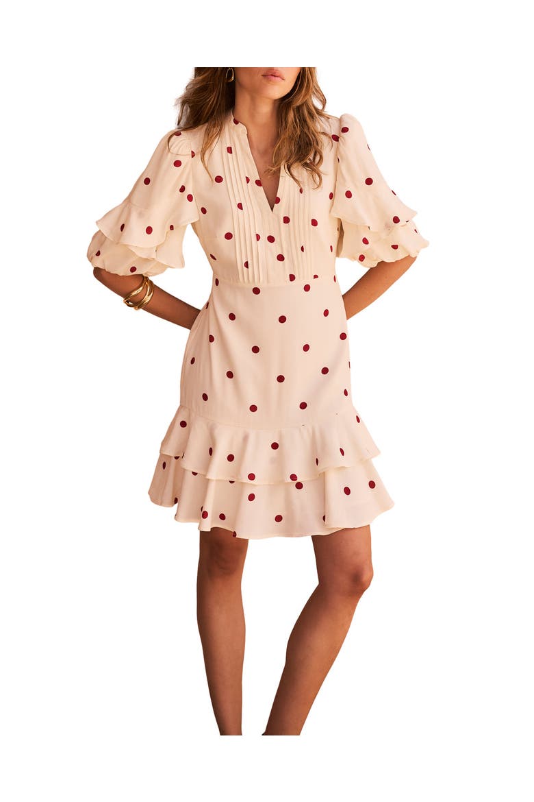 Polka Dot Mini Dress, Main, color, Red