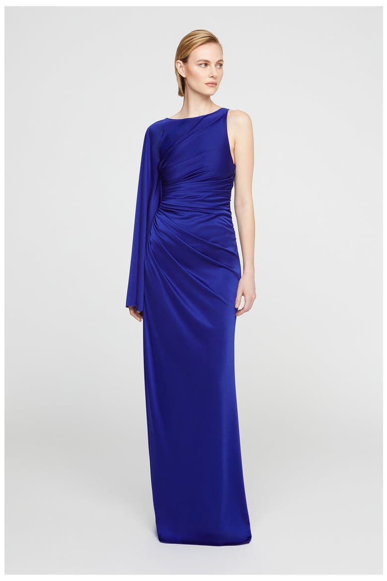 Elyssia Jersey Gown, Alternate, color, Sapphire Stone