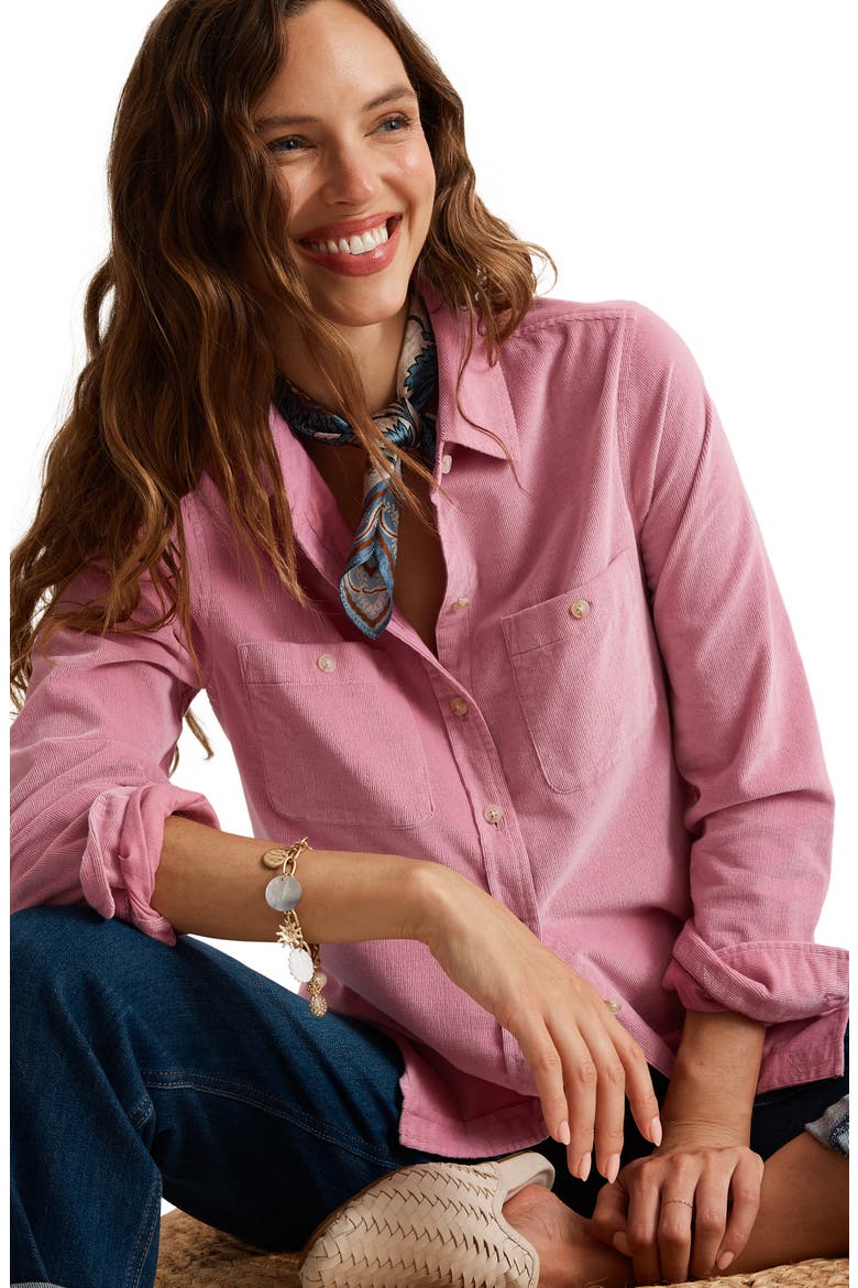 Coasta Cord Stretch Cotton Corduroy Shirt, Alternate, color, MULBERRY MIXER