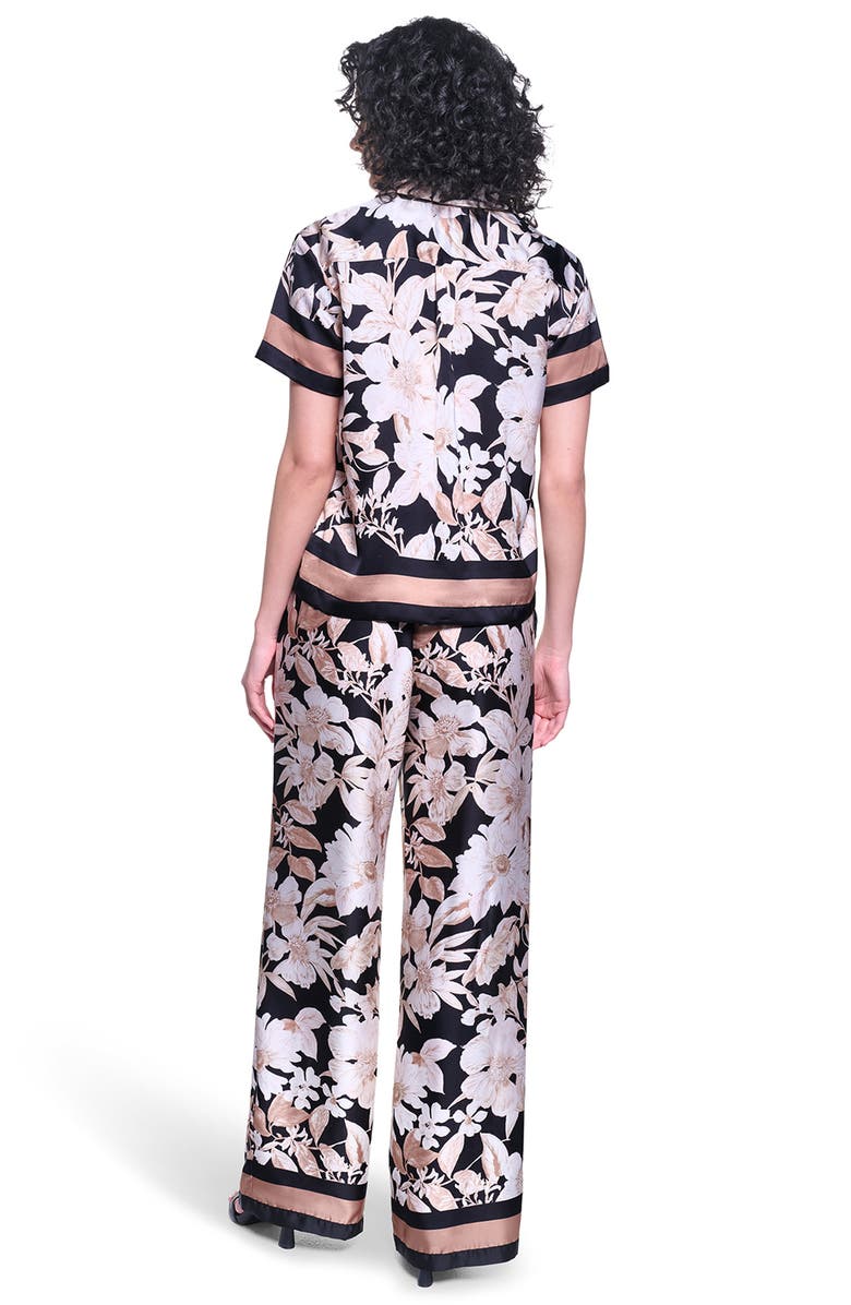 KARL LAGERFELD PARIS Floral Print Wide Leg Pants, Alternate, color, Midnight Combo