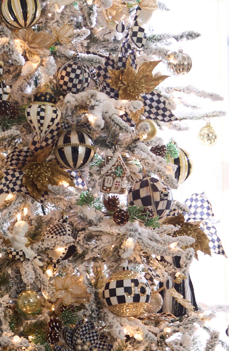 MACKENZIE CHILDS Set of 4 Beaded Gingerbread Ornaments, Alternate, color, Brown